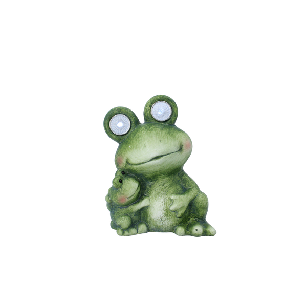 FIGURKA OGRODOWA - ŻABA ZE ŚWIECĄCYMI OCZAMI 13 x 9,5 x 16,5 CM LED opak=4szt *7829