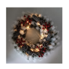 CHRISTMAS WREATH 40 LED WHITE-GREEN WITH PINECONES