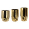 Set of 3 Ceramic Pot Covers 30.5, 31.5, 38 cm - Gold