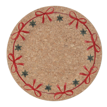 PLATE 33 x 33 x 1.5 CM CORK WITH RIBBONS