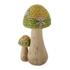 GARDEN FIGURINE – MUSHROOMS WITH WOVEN CAPS 26,5 X 21,5 X 48 CM