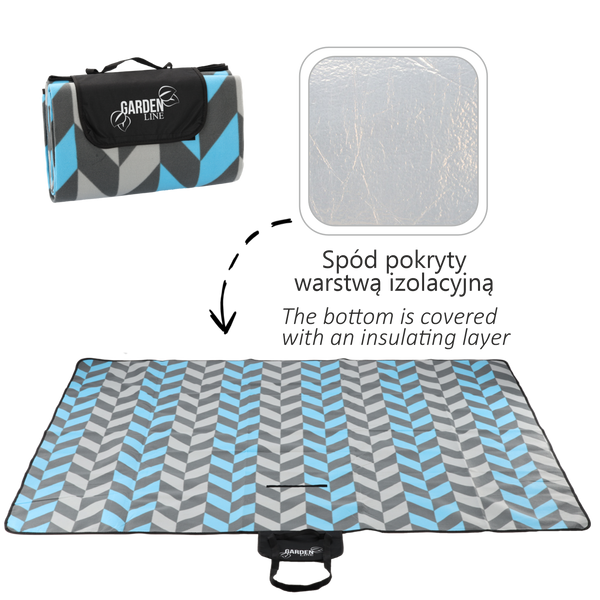 PICNIC BLANKET 200x200 CM HERRINGBONE