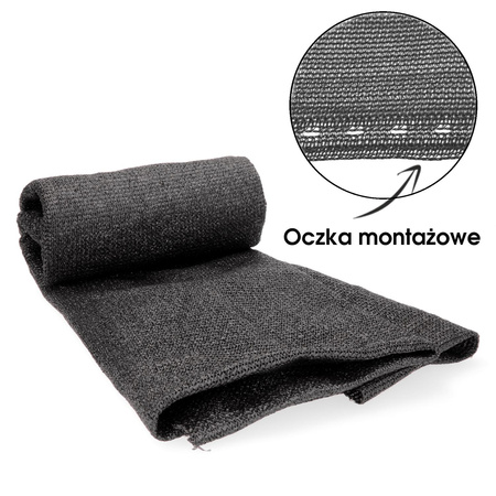 ZATIEŇOVACIA SIATKA NA OPLOT ANTRACIT 1,5 x 25 M 135g/m2 90% *0883