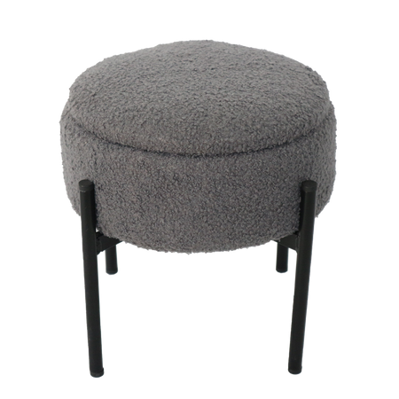 POUFF ROUND WITH METAL LEGS 28 x 31 CM GREY