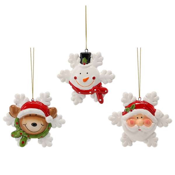 CHRISTMAS PENDANT - REINDEER/SANTA CLAUS/SNOWMAN 9,5 x 1,8 x 9,5 CM