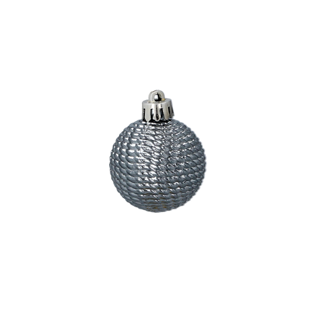SET OF 16 BAUBLES 4 CM OLIVE/COPPER/GRAPHITE MIX DESIGNS TUBE