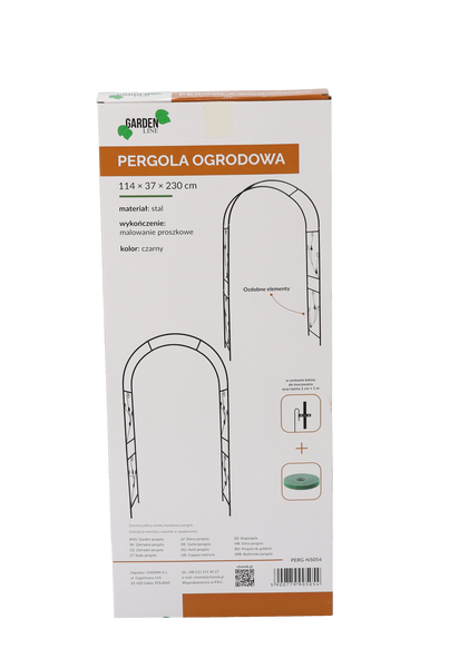PERGOLA OGRODOWA 114 x 37 x 230 CM (+KOTWY) 