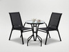ZESTAW MEBLI BALKONOWYCH - 2 KRZESŁA + STOLIK - CZARNY