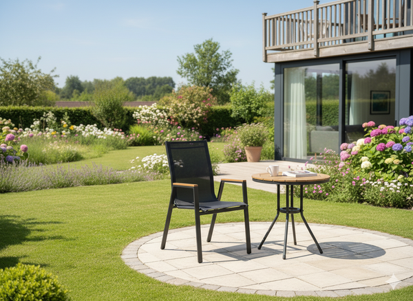 STALOWE KRZESŁO OGRODOWE POLYWOOD 61 x 56 x 90 CM CZARNE