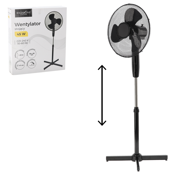 VENTILATOR PE BAZA NEGRU 45W 