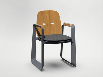 KRZESŁO ALUMINIOWE "THOMPSON" SZARE 62 x 56 x 89 CM