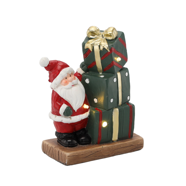 FIGURKA BOŻONAR. - MIKOŁAJ Z PREZENTAMI 15,6 X 8 X 19,8 CM LED opak=2szt *1421