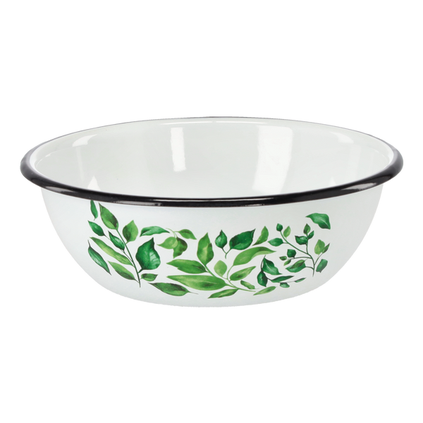ENAMEL BOWL 1.5 L 20 CM WHITE FICUS