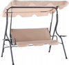 GARDEN SWING 170 x 110 x 153 CM DARK BEIGE WITHOUT FOOTSTOOL WITH CUP HOLDERS *0735
