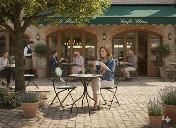 ZESTAW MEBLI OGRODOWYCH METALOWYCH MOZAIKA "FYLLA" STÓŁ + 2 KRZESŁA