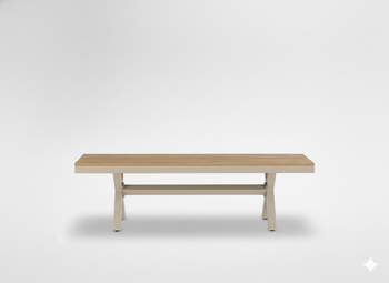 ŁAWKA OGRODOWA ALUMINIOWA BEŻOWA 150 x 36 x 47 CM