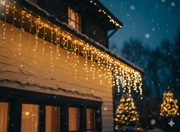 ZÁCLONA ICICLE 300L TEPLÁ BÍLÁ + STUDENÝ BLESK, DÉLKA 3 + 12 M *9843