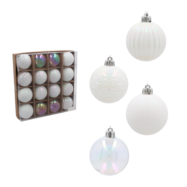 KPL. 16 BOMBEK 6 CM STRIEBORNÝ / BIELY *3726