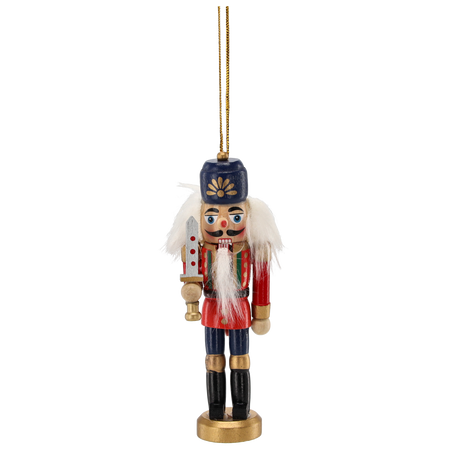 SET OF 4 CHRISTMAS DECORATIONS WOODEN SOLDIER 12.5 CM