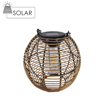 LAMPION SOLARNY BRĄZOWY 19 CM LED *6037