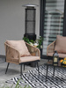 SET DE MOBILIER PENTRU GRĂDINĂ DIN SFOARĂ ÎNDAQAT (2 FOTOLII + CANAPEA + MASĂ) - BEJ, PERNE - BEJ *8517