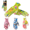 GARDEN GLOVES "7" PATTERN, POLYESTER WITH POLYURETHANE PACKET=12