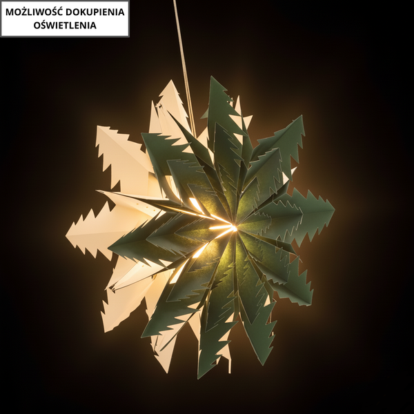 PAPER DECORATIVE STAR 50 CM GREEN DOUBLE-LAYER