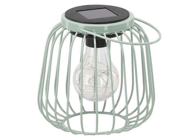 LAMPION SOLARNY METALOWY MIĘTOWY 15 CM *8877