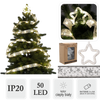 CHRISTMAS RIBBON LED WITH STAR SILVER WARM WHITE