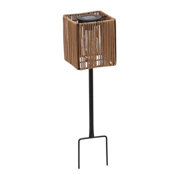 SOLÁRNY LAMPION HNEDÝ ŠTVORCOVÝ 52 CM VPIAŤOVACÍ *0183