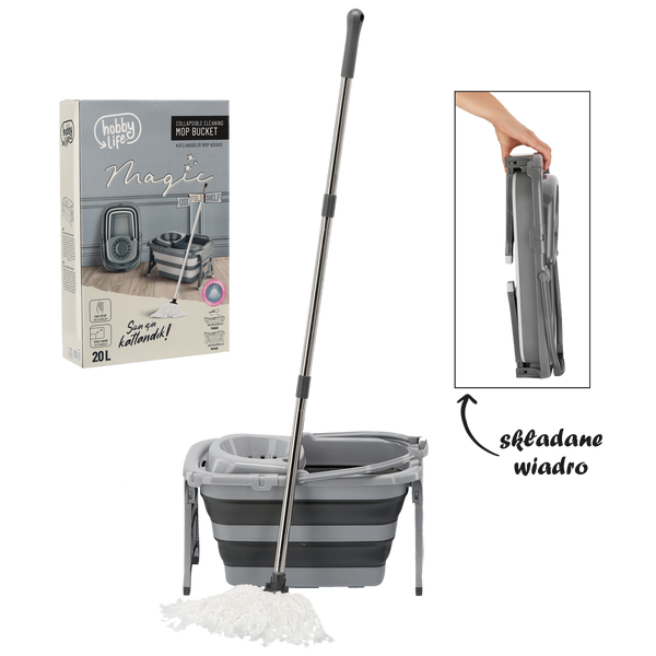 FOLDABLE BUCKET WITH MOP SQUEEZER