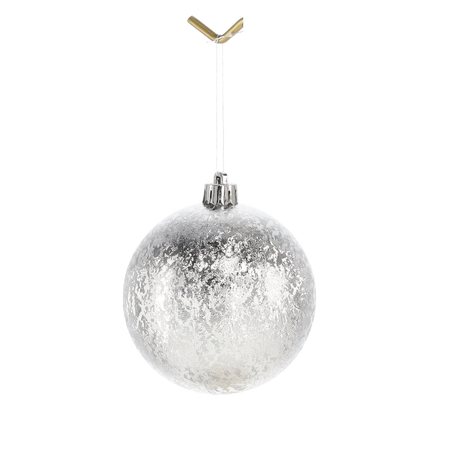 SET OF 6 BAUBLES 8 CM RED/GOLD/SILVER