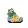 FIGURKA OGRODOWA - ŻABA Z KWIATEM 16 x 9 x 14,5 CM LED opak=4szt *7850