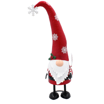 CHRISTMAS DECORATION - METAL GNOME WITH LONG HAT 19 x 11 x 37.5 CM