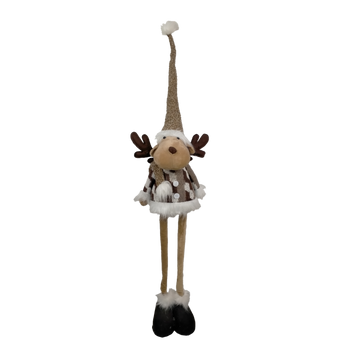 ŚWIĄTECZNY RENIFER Z REGULOWANYMI NOGAMI 90 - 138 CM BEŻOWY *9711