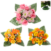 SZTUCZNA WIĄZANKA KWIATÓW RÓŻE I HIBISKUS 25 x 28 x 28 CM MIX KOLORÓW opak=12 szt *2942