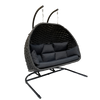 HANGING CHAIR TONDER - BLACK CHAIR, BLACK CUSHION, MATT BLACK FRAME