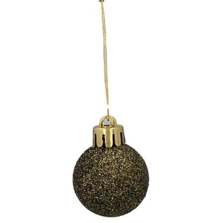 SET OF 31 BAUBLES 3-4.5 CM OLIVE/COPPER/GRAPHITE MIX DESIGNS