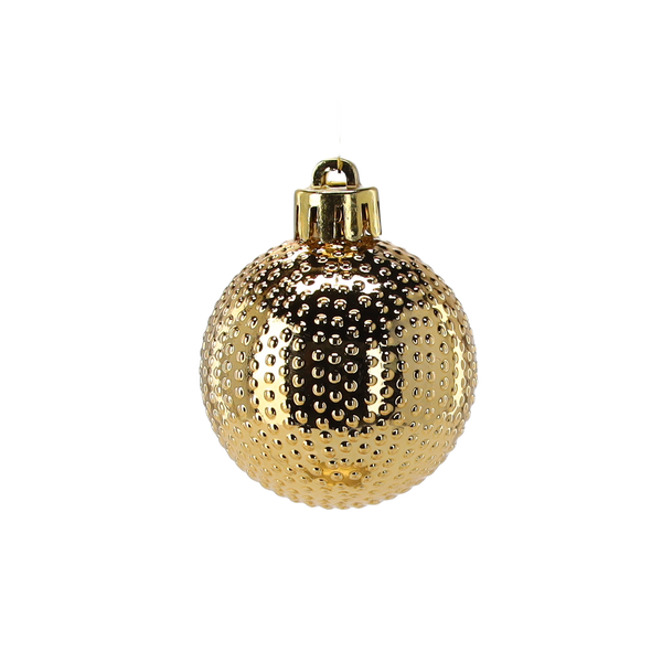 SET OF 16 BAUBLES 4 CM RED/GOLD/SILVER
