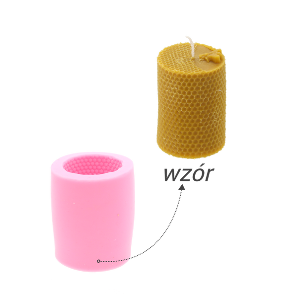 Silicone mold for candles decorated cylinder with bee