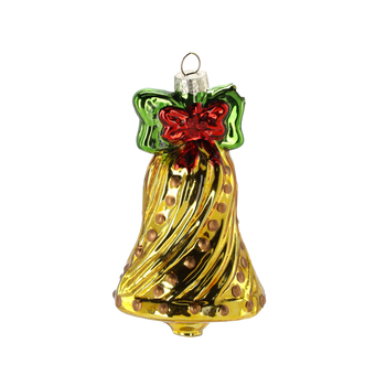 BOMBOANĂ DIN STICLĂ - CLopot DE SĂRBĂTOARE 6,5 x 11,4 CM ambalaj=6buc *4945