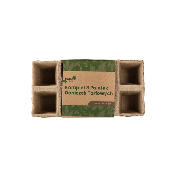 SET OF 3 PALLETS OF PEAT FLOWERPOTS 24,5 x 12,5 x 6 CM