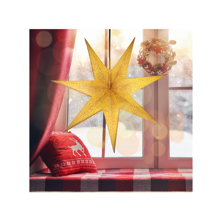 PAPER DECORATIVE STAR 60 CM WHITE-GOLD
