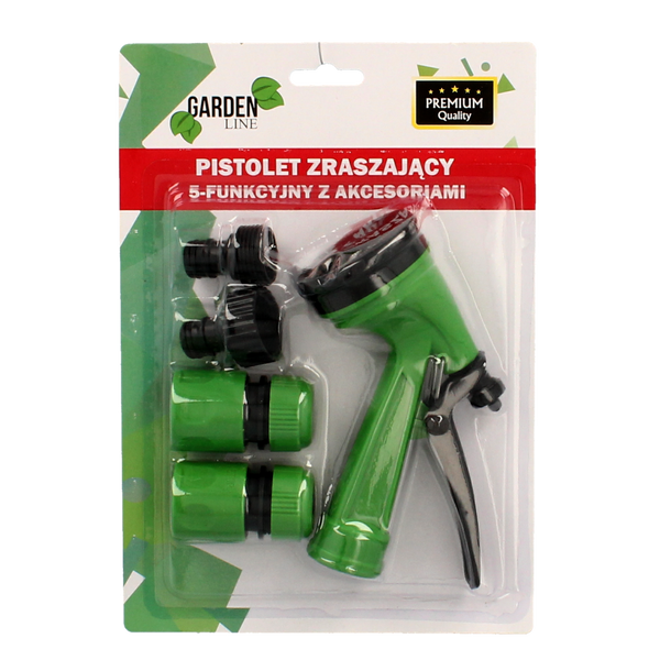 PISTOLET ZRASZAJĄCY 5-FUNKCYJNY Z AKCESORIAMI opak=12 szt *4561