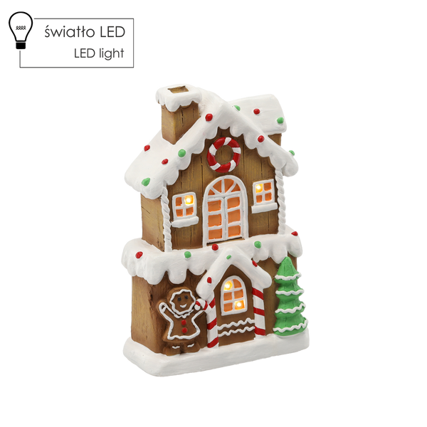 FIGURKA BOŻONAR. - DOMEK Z PIERNIKA 22 X 11,5 X 33,5 CM LED *0936