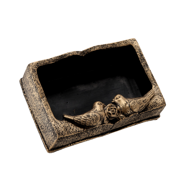 BOOK CEMENT POT - GOLD 24 X 16 X 8,5 CM