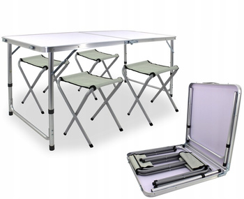 Set turistic (masă + 4 scaune) 120 x 60 x 70 cm