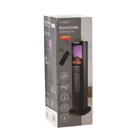 KOMINEK ELEKTRYCZNY KOLUMNOWY - 20 x 20 x 64 CM - 2000W *2633