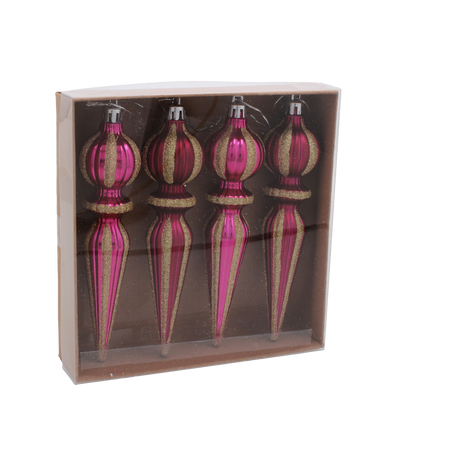 SET OF 4 CHRISTMAS TREE DECORATIONS TREE TOPPER 16 CM