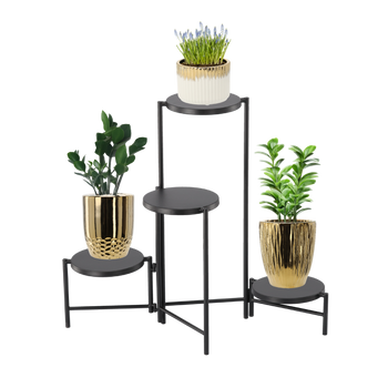SUPORT PENTRU FLORI/PLANTE 4-NIVELE 60 X 43 X 60 CM NEGRU *1371